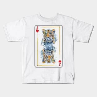 Leopard Head Jack Of Hearts Playing Card Kids T-Shirt